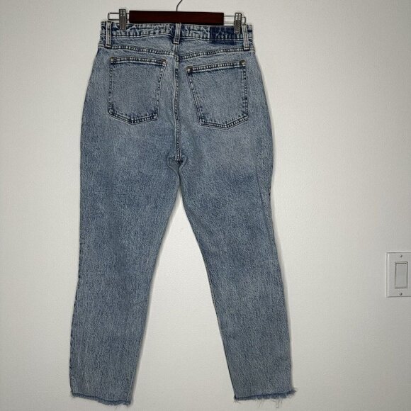 Abercrombie & Fitch The Mom High Rise Blue Jeans Size 28 Distressed Stretch - Picture 3 of 9
